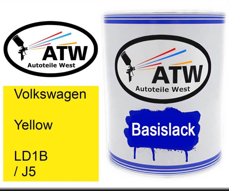 Volkswagen, Yellow, LD1B / J5: 1L Lackdose, von ATW Autoteile West.